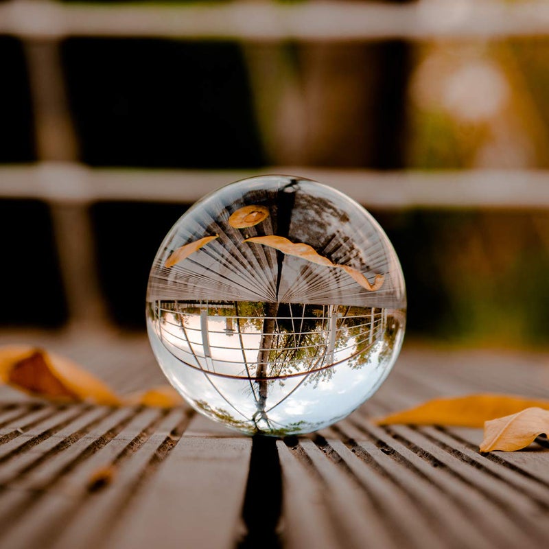 LONGWIN 100mm (3.9 inch) Clear Crystal Ball for Photography Fortune Telling Free Wooden Stand with Gift Pakcing - Image 2